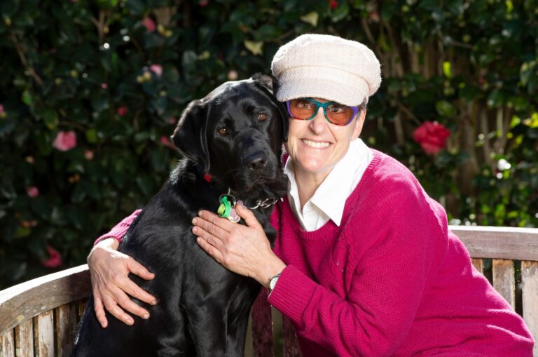 Danae and her guide dog Lily.