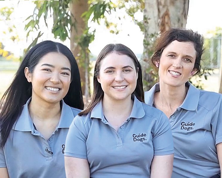 Occupational Therapists Chantel, Nat and Nardu sitting outside and smiling at the camera