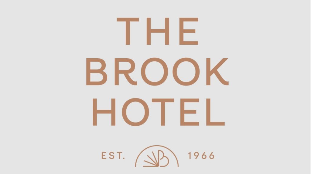 The logo for The Brook Hotel.