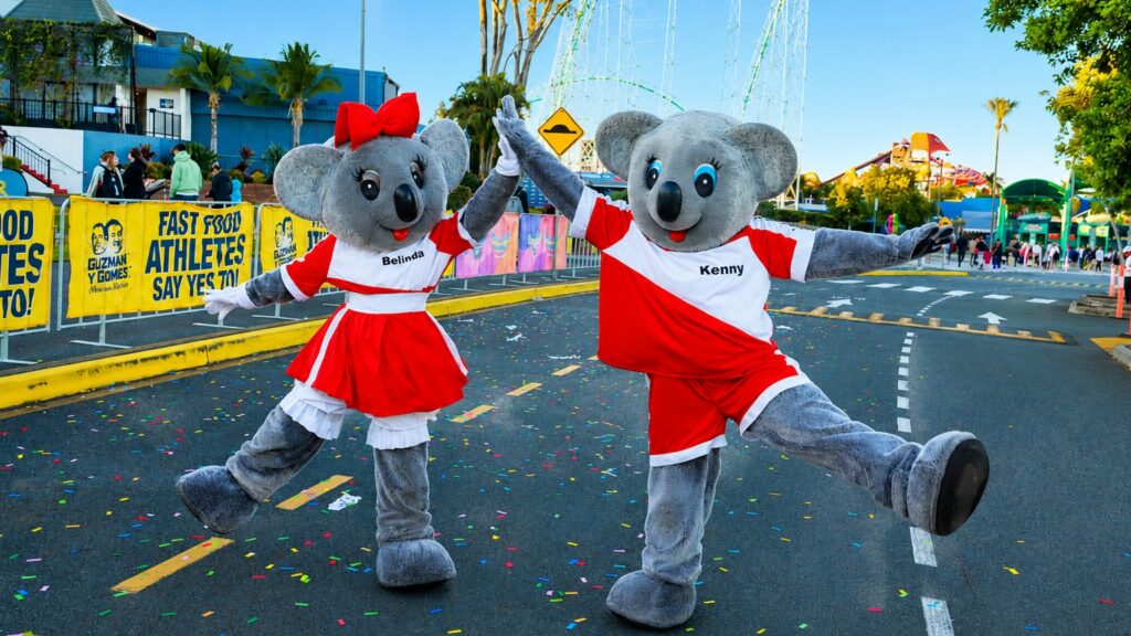 Two Koala mascots from the Dreamworld Fun Run