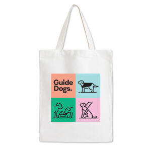 A canvas bag with 4 coloured squares.